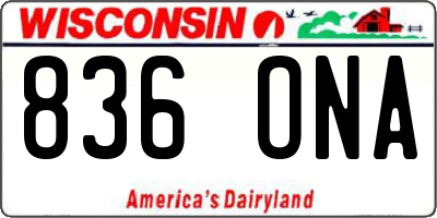WI license plate 836ONA