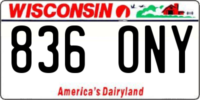 WI license plate 836ONY