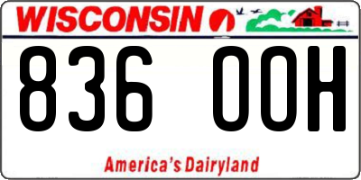 WI license plate 836OOH