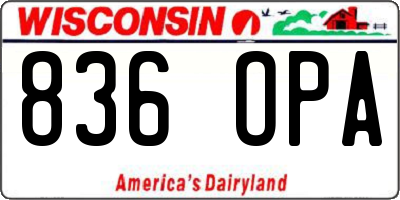 WI license plate 836OPA