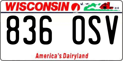 WI license plate 836OSV