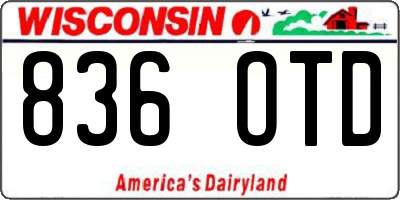 WI license plate 836OTD