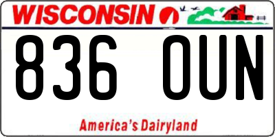 WI license plate 836OUN