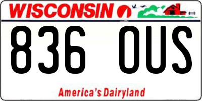 WI license plate 836OUS