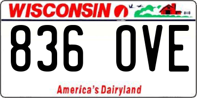 WI license plate 836OVE