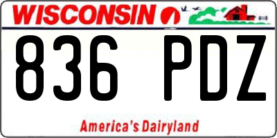 WI license plate 836PDZ