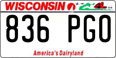 WI license plate 836PGO