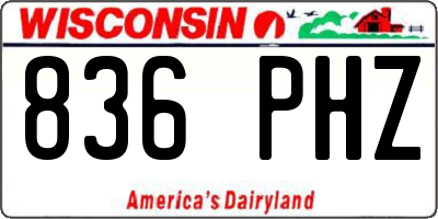 WI license plate 836PHZ