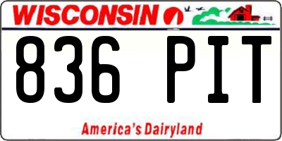 WI license plate 836PIT
