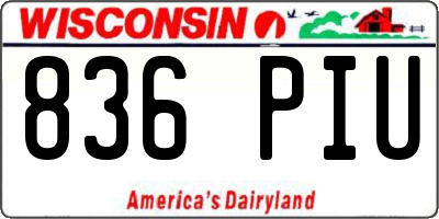 WI license plate 836PIU