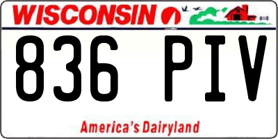 WI license plate 836PIV