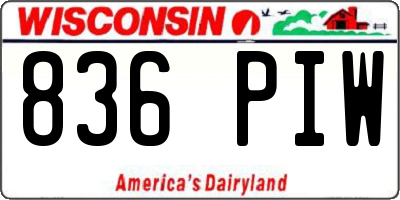 WI license plate 836PIW