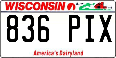 WI license plate 836PIX