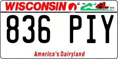 WI license plate 836PIY