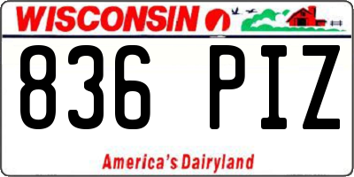 WI license plate 836PIZ