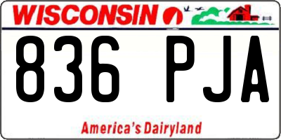 WI license plate 836PJA