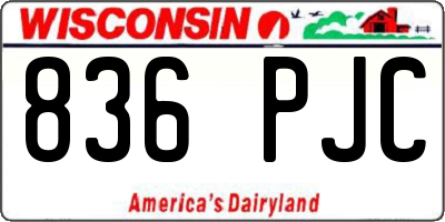 WI license plate 836PJC