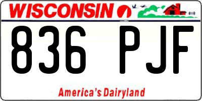WI license plate 836PJF