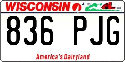 WI license plate 836PJG