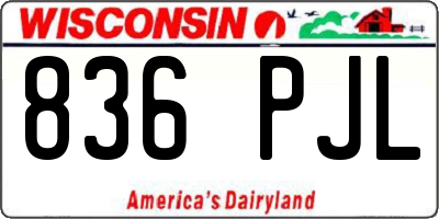 WI license plate 836PJL