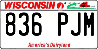 WI license plate 836PJM