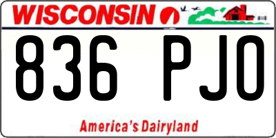 WI license plate 836PJO
