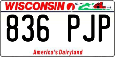 WI license plate 836PJP