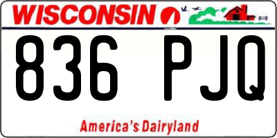 WI license plate 836PJQ