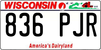 WI license plate 836PJR
