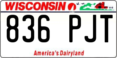 WI license plate 836PJT