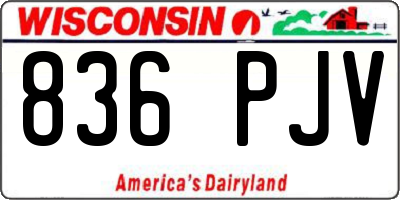 WI license plate 836PJV
