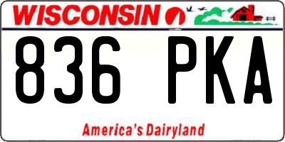 WI license plate 836PKA