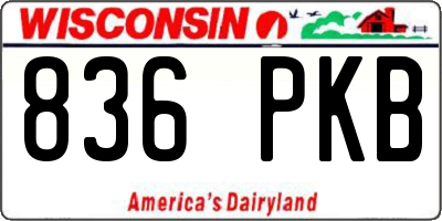 WI license plate 836PKB