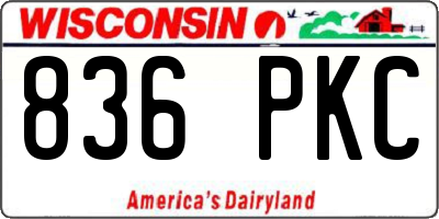 WI license plate 836PKC
