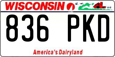 WI license plate 836PKD