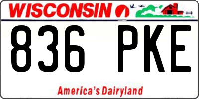 WI license plate 836PKE