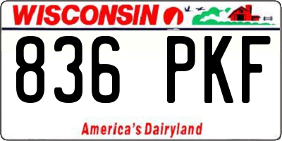 WI license plate 836PKF