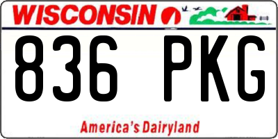 WI license plate 836PKG