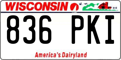 WI license plate 836PKI