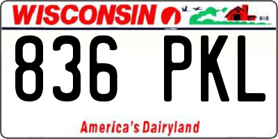 WI license plate 836PKL
