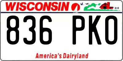 WI license plate 836PKO