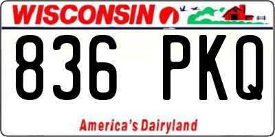 WI license plate 836PKQ