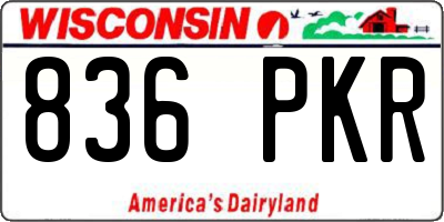 WI license plate 836PKR