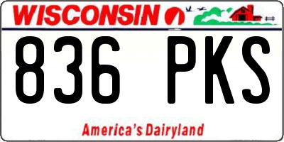 WI license plate 836PKS