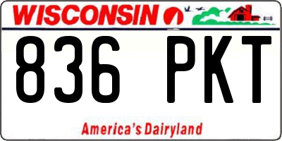 WI license plate 836PKT
