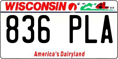WI license plate 836PLA
