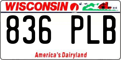 WI license plate 836PLB