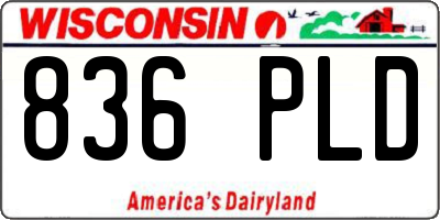 WI license plate 836PLD