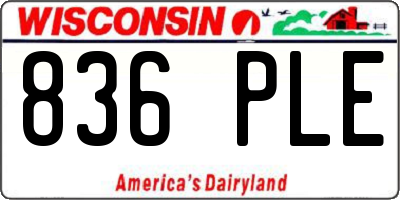 WI license plate 836PLE