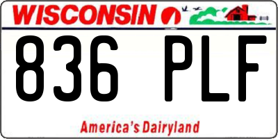 WI license plate 836PLF